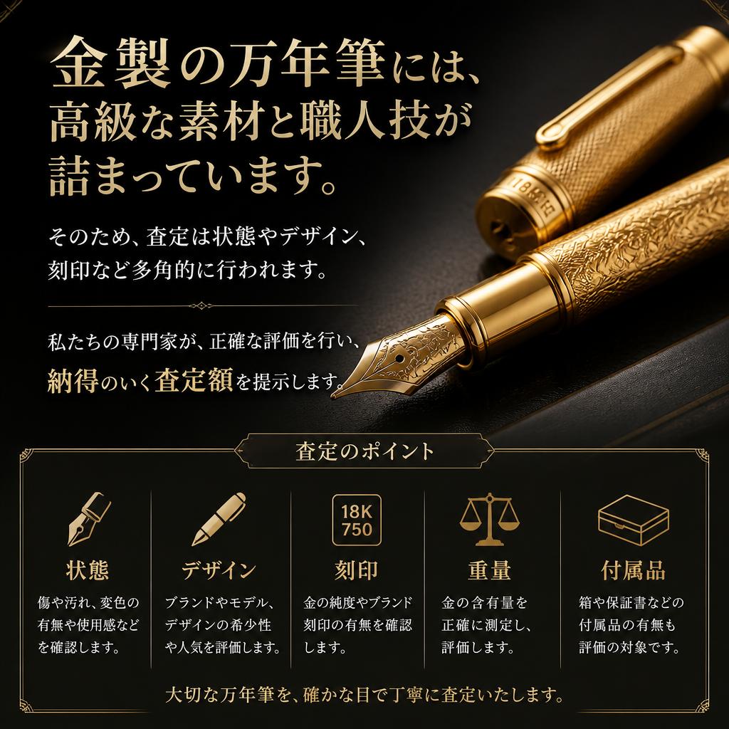 金万年筆の査定ポイント